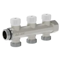 Коллектор латунный настроечный V&G VALOGIN 3/4" - 3 выхода х 3/4" «евроконус» ᐉ Коллектор латунный настроечный V&G VALOGIN 3/4" - 3 выхода х 3/4" «евроконус» ✔️ фото | ⏩ Progreem.by