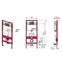 ᐉ Инсталяция для унитаза TECE 9400414 квадратная черная матовая хром кнопка ✔️ фото | ⏩ Progreem.by
