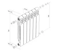 ᐉ Радиатор биметаллический Royal Thermo Revolution Bimetall 500 [12 секций] ✔️ фото | ⏩ Progreem.by