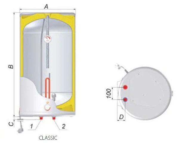 ᐉ Электрический водонагреватель Biawar Classic OW-E 100.1+ [97 л]  ✅ фото | Biawar ⭐ Progreem.by