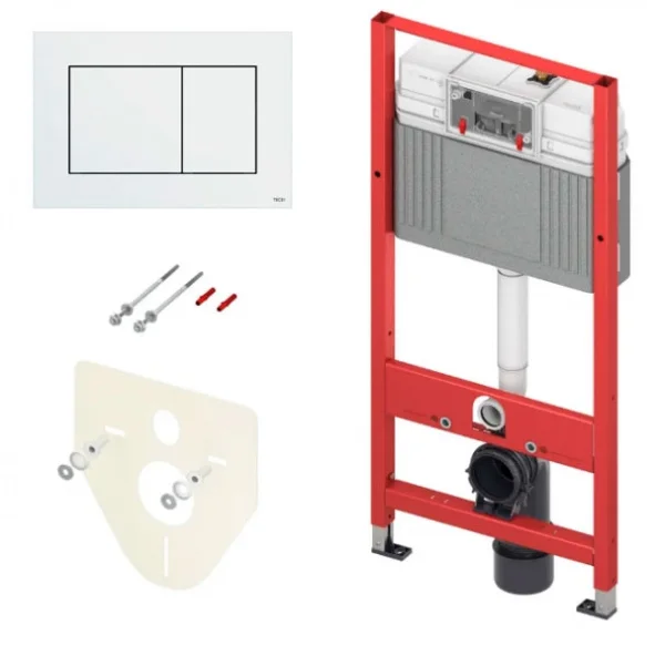 Инсталяция для унитаза TECE 9400413 квадратная белая кнопка