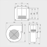 ᐉ Вентилятор для твердотопливного котла M PLUS M WPA 160 ✔️ фото | ⏩ Progreem.by