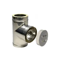 Прочистка утепленного дымохода Конвекция с к/о и заглушкой 0,8/0,5 мм d 100/200 мм