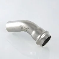 ᐉ Пресс-угольник 45° (раструб-труба) из нержавеющей стали Valtec 35а x 35 мм ✔️ фото | ⏩ Progreem.by