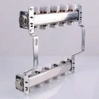 ᐉ Коллектор из нержавеющей стали с регулировочными и балансировочными клапанами Valtec 1" х 5 вых. 3/4" Евроконус ✔️ фото | ⏩ Progreem.by