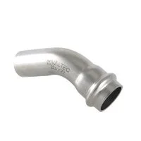 Пресс-угольник 45° (раструб-труба) из нержавеющей стали Valtec 35а x 35 мм