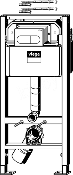 ᐉ Инсталляция для унитаза Viega Prevista Dry 792848 с кнопкой смыва Prevista 773717, хром ✔️ фото | ⏩ Progreem.by