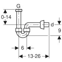 ᐉ Сифон Geberit для умывальника и биде, d32 мм, горизонтальный выпуск, белый 151.113.11.1 ✔️ фото | ⏩ Progreem.by