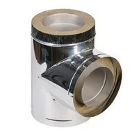 Тройник дымохода стального 1/0,5 мм утепленного 90° d140/240