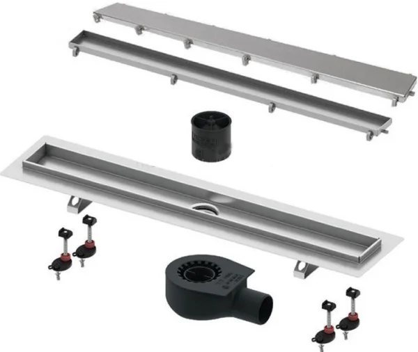 Душевой лоток TECE TECElinus, 90 см с основой для плитки tile и панелью steel 2 в 1