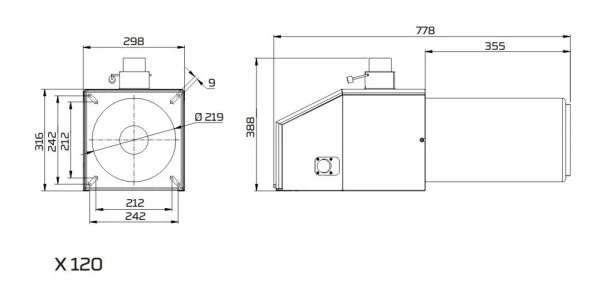 ᐉ Пеллетная горелка PellasX X [120 кВт]  ✅ фото | PellasX ⭐ Progreem.by