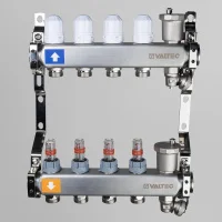 Коллектор из нержавеющей стали с регулирующими клапанами и расходомерами Valtec 1", 3 выхода x 3/4", "евроконус" ᐉ Коллектор из нержавеющей стали с регулирующими клапанами и расходомерами Valtec 1", 3 выхода x 3/4", "евроконус" ✔️ фото | ⏩ Progreem.by