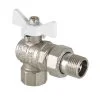 Шаровой кран Valtec Base угловой с полусгоном 1/2 вн.-нар. с белой ручкой