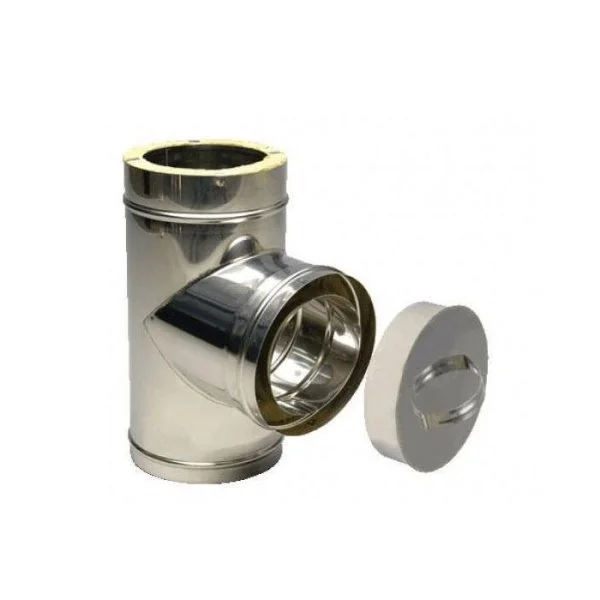 Прочистка утепленного дымохода Конвекция с к/о и заглушкой 0,8/0,5 мм d 100/200 мм