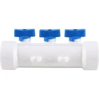 ᐉ Коллектор полипропиленовый Kalde с регулировочными кранами на 3 выхода, синий ✔️ фото | ⏩ Progreem.by