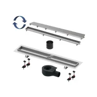 Душевой лоток TECE TECElinus, 60 см с основой для плитки tile и панелью steel 2 в 1