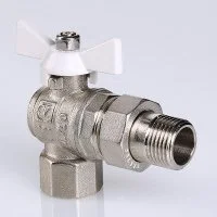 ᐉ Шаровой кран Valtec Base угловой с полусгоном 1/2 вн.-нар. с белой ручкой ✔️ фото | ⏩ Progreem.by