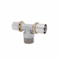 Пресс-фитинг тройник ICMA 16х2.0 с наружной резьбой 1/2"