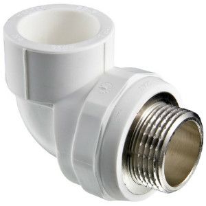 Угольник полипропиленовый 90° Valtec с переходом на нар. р. 25х3/4 - отвод (уголок)