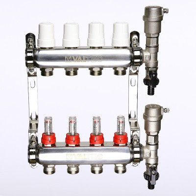 ᐉ Коллектор Valtec из нержавеющей стали со встроенными расходомерами 1", 10 выходов x 3/4" VTc.589.EMNX.0610 ✅ фото | Valtec ⭐ Progreem.by
