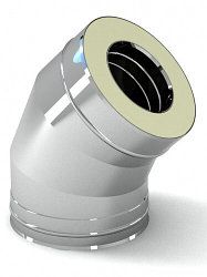 Колено дымохода стального 1/0,5 мм утепленного 45° d300/400