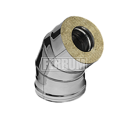Колено 135° (45°) утепленное Ferrum 0.8+0.5 мм d 250/350 мм