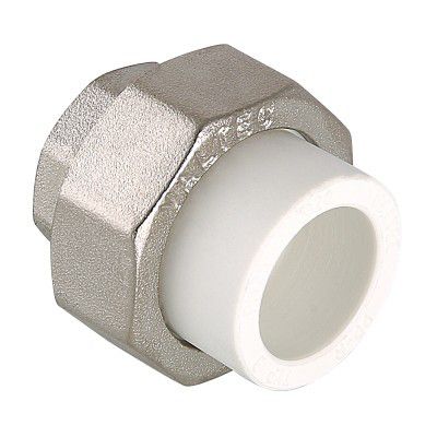 Соединитель полипропиленовый разъемный Valtec с переходом на вн. р. 20х3/4 - американка полипропиленовая