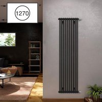 Радиатор стальной трубчатый Zehnder 2180 боковое подключение, черный матовый (RAL 9005) [4 секции]