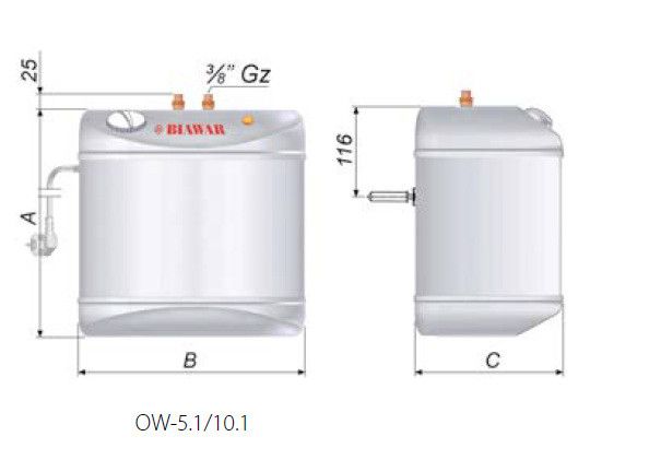 ᐉ Электрический водонагреватель Biawar OW 10.1 [10,5 л]  ✅ фото | Biawar ⭐ Progreem.by