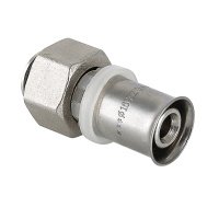 Пресс-фитинг Valtec с накидной гайкой 16x2,0 мм 1/2 Пресс-фитинг Valtec с накидной гайкой 16x2,0 мм 1/2 - фитинг с переходом на резьбу для металлопластиковых труб | Фото