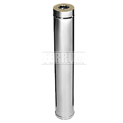 Труба дымохода утепленного Ferrum 1.0 м / 0.8+0.5 мм d 150/250 мм Труба дымохода утепленного Ferrum 1.0 м / 0.8+0.5 мм d 150/250 мм
