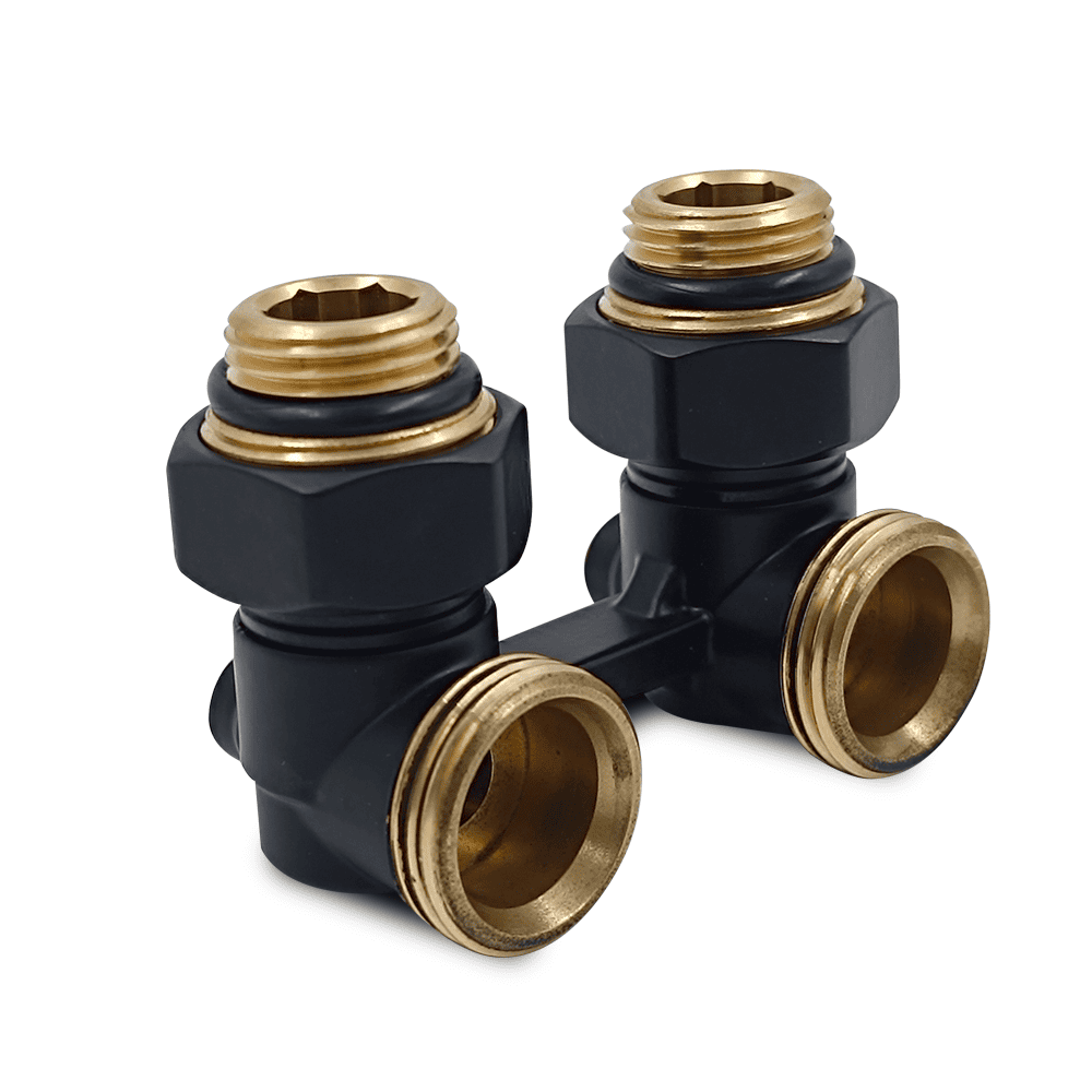 Узел нижнего подключения PRIMOCLIMA угловой "Black" 3/4"*1/2" черный матовый