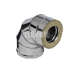 Колено 90° утепленное Ferrum 0.8+0.5 мм d 130/200 мм Колено 90° утепленное Ferrum 0.8+0.5 мм d 130/200 мм