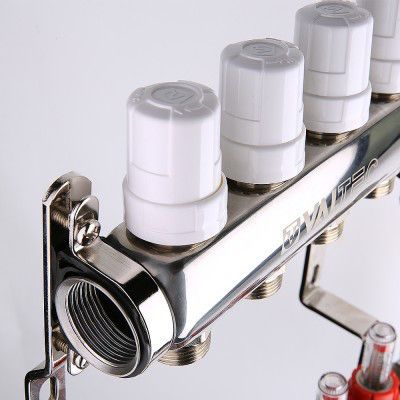 ᐉ Коллектор Valtec из нержавеющей стали со встроенными расходомерами 1", 10 выходов x 3/4" ✔️ фото | ⏩ Progreem.by