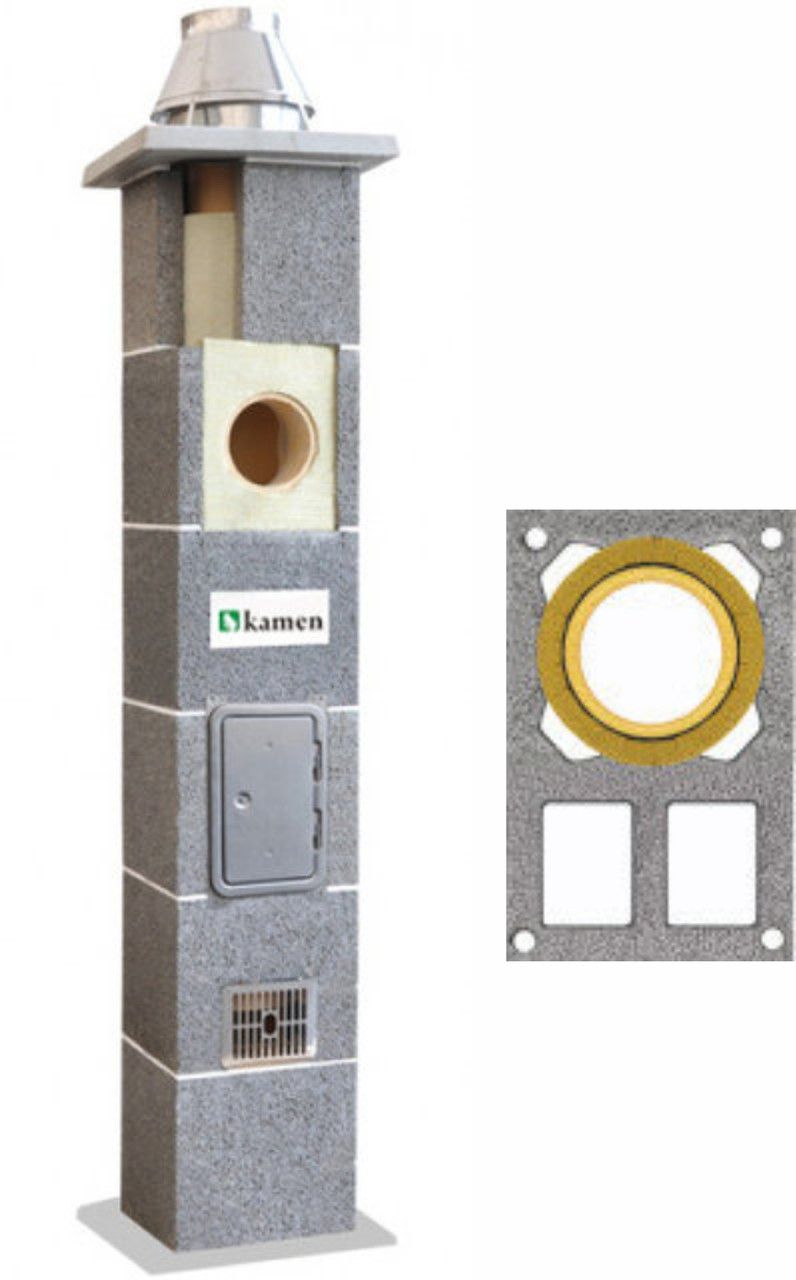 Керамический дымоход Kamen Uniwersal с 2 вентканалами S2W d 200 - 7 м.п.