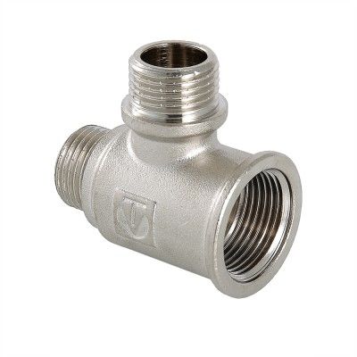 Тройник латунный Valtec с двумя переходами на нар.р. 3/4"-1/2"-3/4"