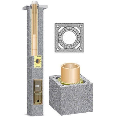 Керамический дымоход Schiedel UNI (Rondo plus) d 140 - 4 м.п. тройник 90°