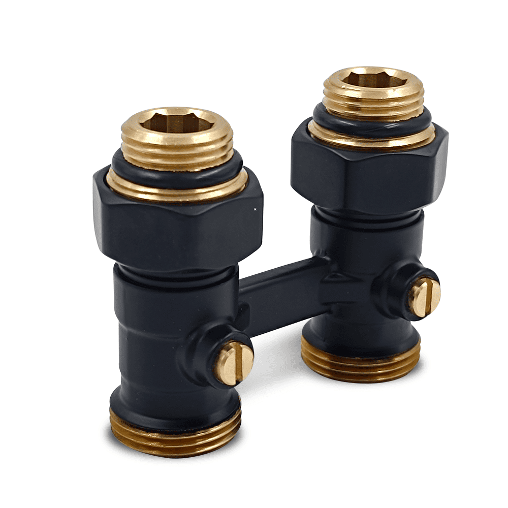 Узел нижнего подключения PRIMOCLIMA прямой "Black" 3/4"*1/2" черный матовый
