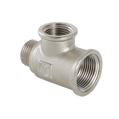 Тройник Valtec с переходом на нар.р. 3/4"-1/2"-1/2"