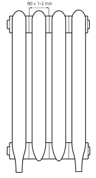 ᐉ Радиатор чугунный Радимакс Retro Style Barton [1 секция] ✔️ фото | ⏩ Progreem.by