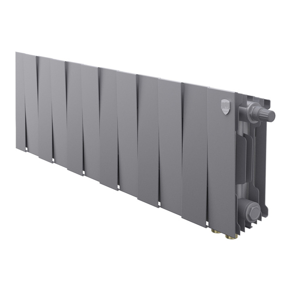 Радиатор биметаллический Royal Thermo PianoForte 200 Серебристый VR80 [12 секций] - нижнее подключение | Фото
