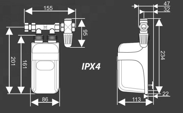 ᐉ Проточный водонагреватель DAFI Х4 4,5 [4.5 кВт] ✔️ фото | ⏩ Progreem.by