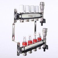 ᐉ Коллектор Valtec из нержавеющей стали со встроенными расходомерами 1", 10 выходов x 3/4" ✔️ фото | ⏩ Progreem.by