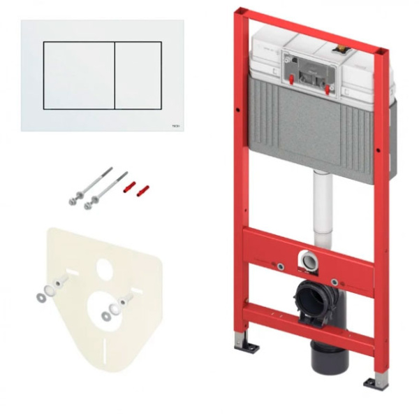 Инсталяция для унитаза TECE 9400413 квадратная белая кнопка