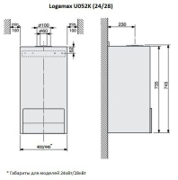 ᐉ Газовый котел Buderus Logamax U052-24 одноконтурный турбированный [24 кВт] ✔️ фото | ⏩ Progreem.by