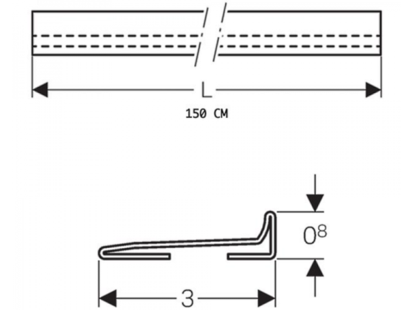 ᐉ Профиль сбора воды для душевого трапа Geberit 154.341.FW.1 [1500 мм] ✔️ фото | ⏩ Progreem.by