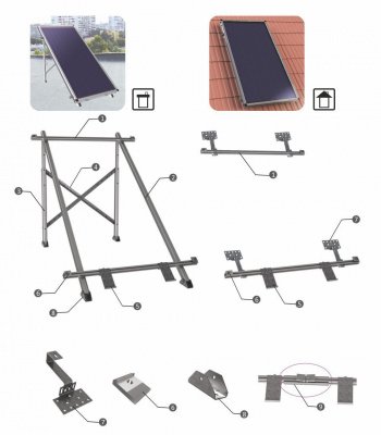 ᐉ Монтажная конструкция для наклонной крыши Sunsystem PK  ✅ фото | Sunsystem ⭐ Progreem.by