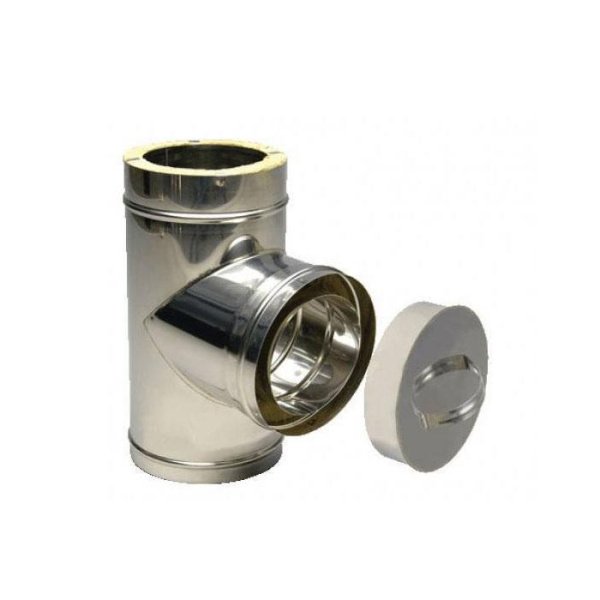 Прочистка утепленного дымохода Конвекция с к/о и заглушкой 0,8/0,5 мм d 180/280 мм