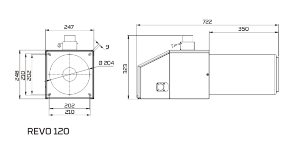 ᐉ Пеллетная горелка PellasX Revo [120 кВт]  ✅ фото | PellasX ⭐ Progreem.by