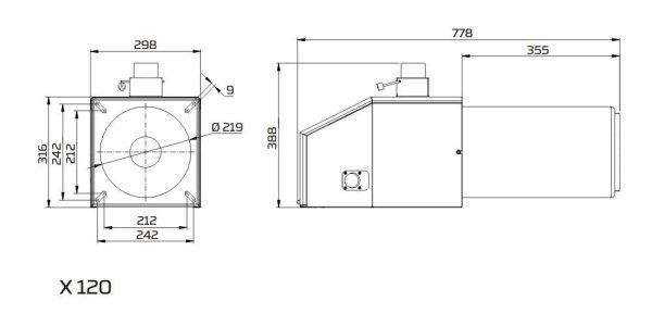 ᐉ Пеллетная горелка PellasX X [120 кВт]  ✅ фото | PellasX ⭐ Progreem.by